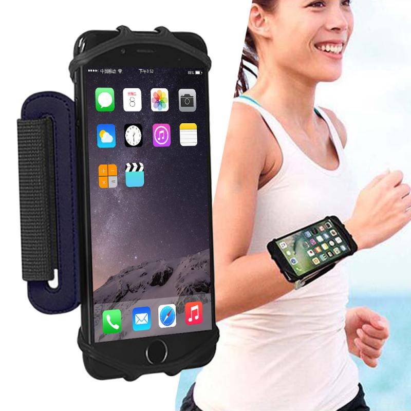180 ° justerbar håndleds telefonholder bæltetaske universel udendørs sport højelastisk løbearm til iphone til samsung