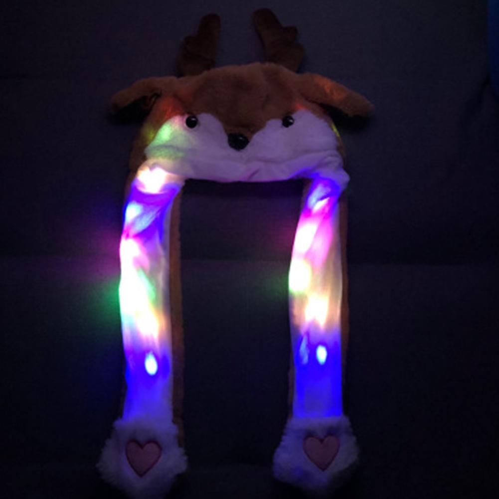 Cute Cartoon Pinch Ears Moveable Airbag Cap Warm Hat Santa Claus Elk for Christmas Decorative Props: Light Red