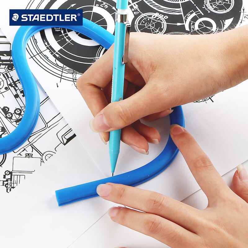 Staedtler règle à courbes flexibles, serpent de dessin de Mars outil mécanique serpentin en plastique fournitures de bureau pour l'école