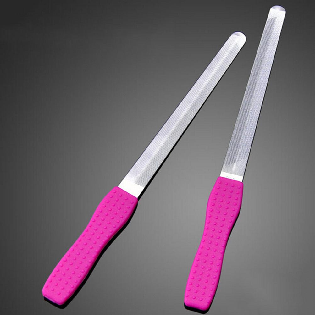 Stainless Steel Nail File Buffer Metal Double Side Grinding Rod Manicure Pedicure Scrub Nail Arts Tools Thick