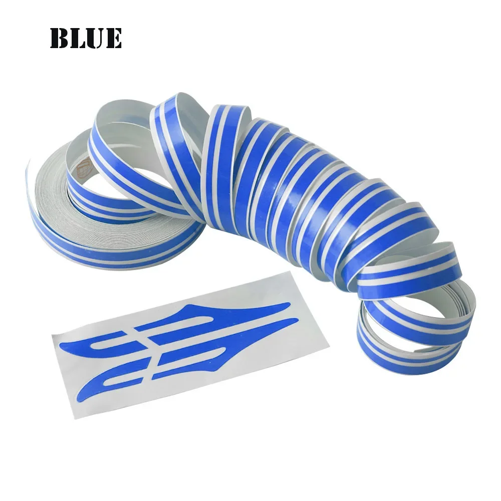1 rol veelkleurige striping pin streep steamline dubbele lijn tape auto body sticker vinyl sticker auto decoratie styling tools: Blauw