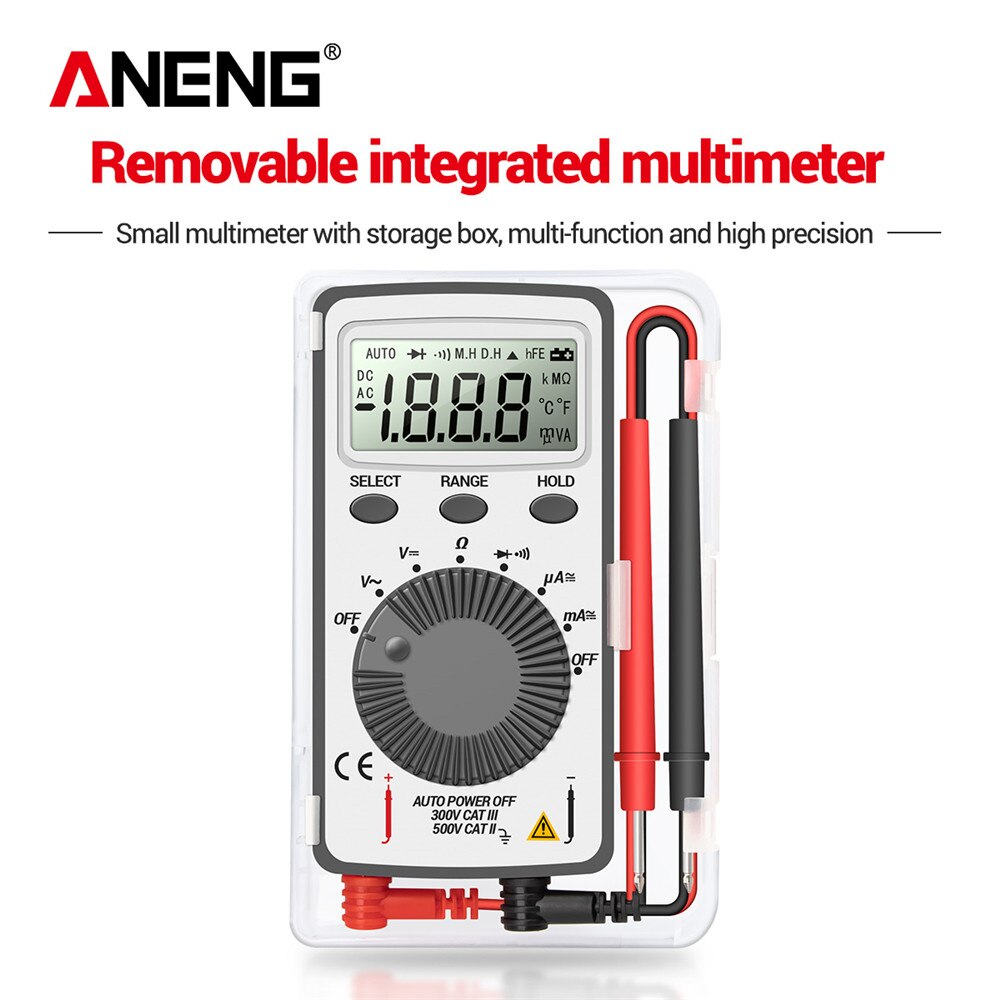 ANENG AN101 Mini digital multimeter multimetro tester DC/AC Voltage Current lcr meter pocket testers with Test Lead