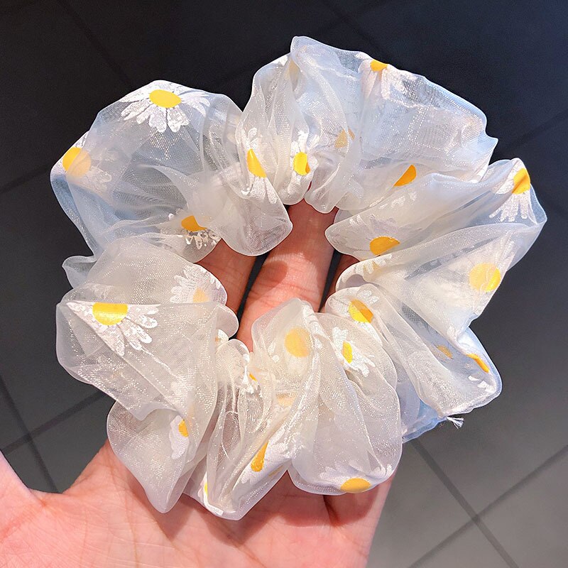 Diadema de margaritas de malla para niña, lazos para el pelo, accesorios para cabello de mujer, tocado