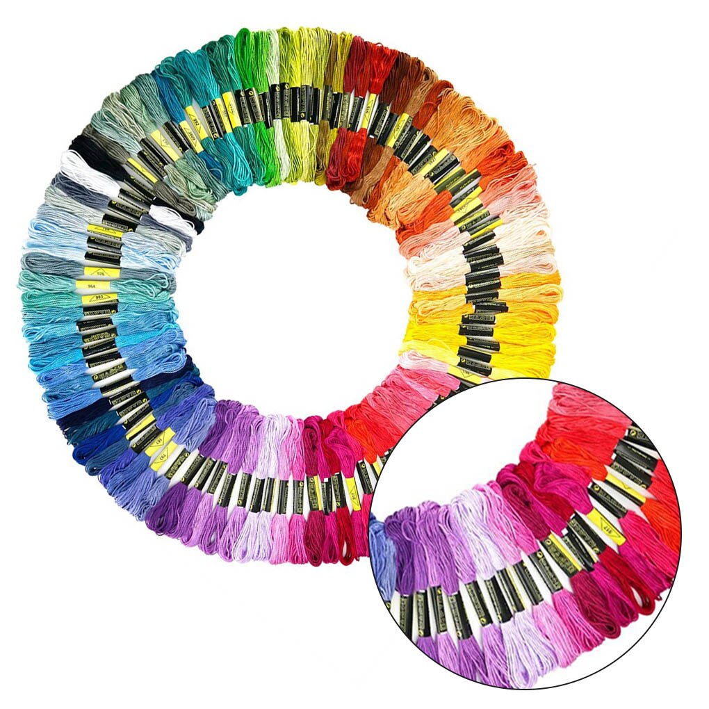 100pcs Mix Colors Cotton Sewing Skeins Cross Stitch Embroidery Thread Floss Kit DIY Sewing Tools