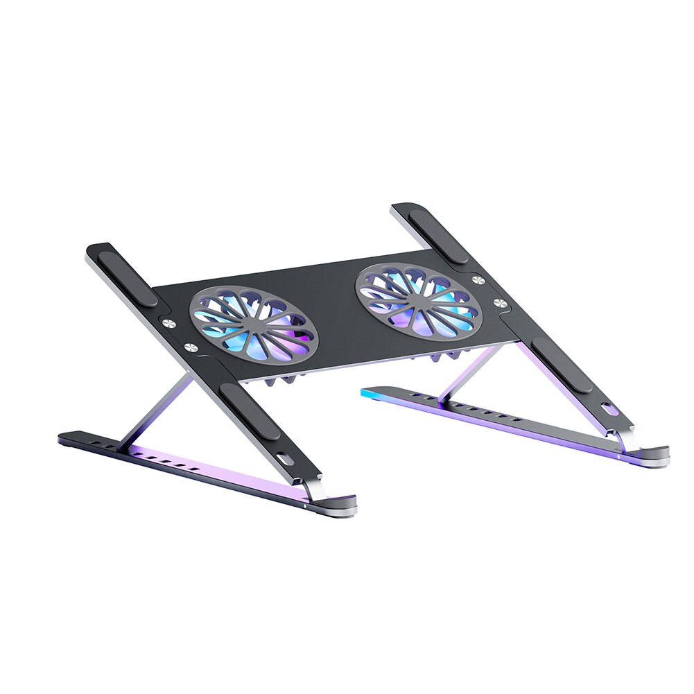Foldable Laptop tablet Stand With Cooling Fan Heat Dissipation Aluminum For Desktop MacBook Air Pro Stand Notebook Holder Cooler: 02