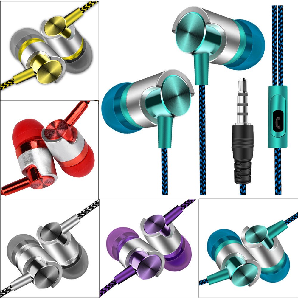 Carprie Koptelefoon Universele 3.5Mm In-Ear Stereo Oordopjes Bass Stereo Geluid Wired Hoofdtelefoon Met Mic Voor Xiaomi Samsung iphone 26
