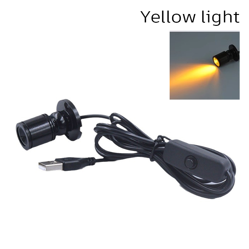 Foco LED USB de 5V y 3W, mueble montado en superficie, escaparate, mostrador, lámpara de joyería, Mini foco de techo de ángulo giratorio: Color blanco cálido