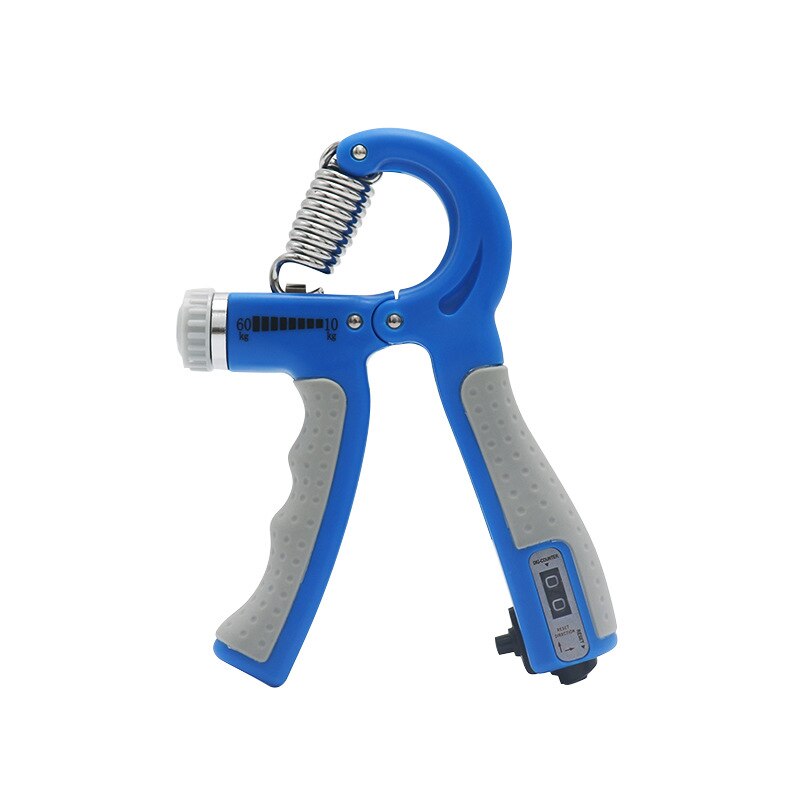 Empuñadura de Mano Ajustable en Forma de R, Expansor Deportivo, para Ejercicio, Contador de Fuerza, Pinza de Dedo: Azul