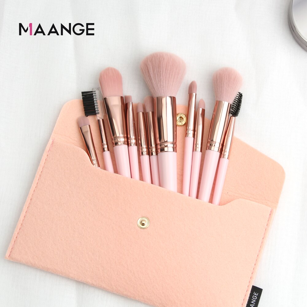 Maange conjunto de pincéis de maquiagem, 7/11 peças, pó, base, sombra, blush, kit de pincel de maquiagem, beleza dos olhos, viagem ferramenta cosmética,