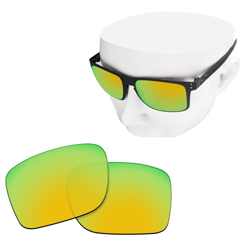 OOWLIT-verres de remplacement en Polycarbonate | Anti-rayure, pour lunettes de soleil polarisantes-Oakley Holbrook métal OO4123: 24KGold NonPolarized