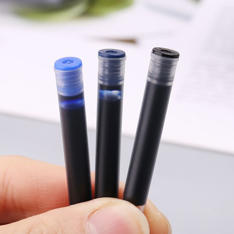 Jinhao cartuchos de fonte, 100 peças de cartuchos de tinta preto, azul, saco de recarga 2.6mm para escola, escritório, papelaria x6hb