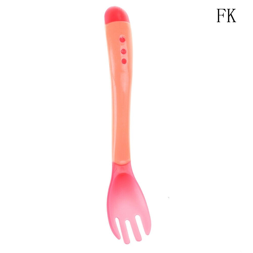 Baby silikon sked babysäkerhet temperaturavkännande barn barn bestick matningsskedar: 2