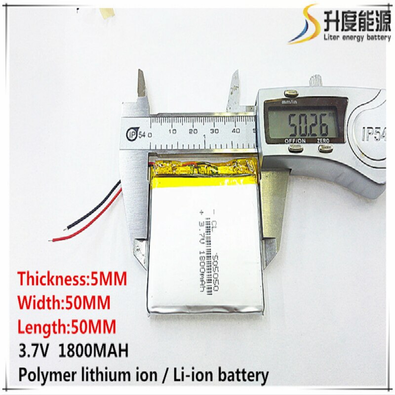 Batterie lithium-polymère, 505050, 3.7V, 1800mah, 454853, 504853, pour navigation GPS, instruments MP3