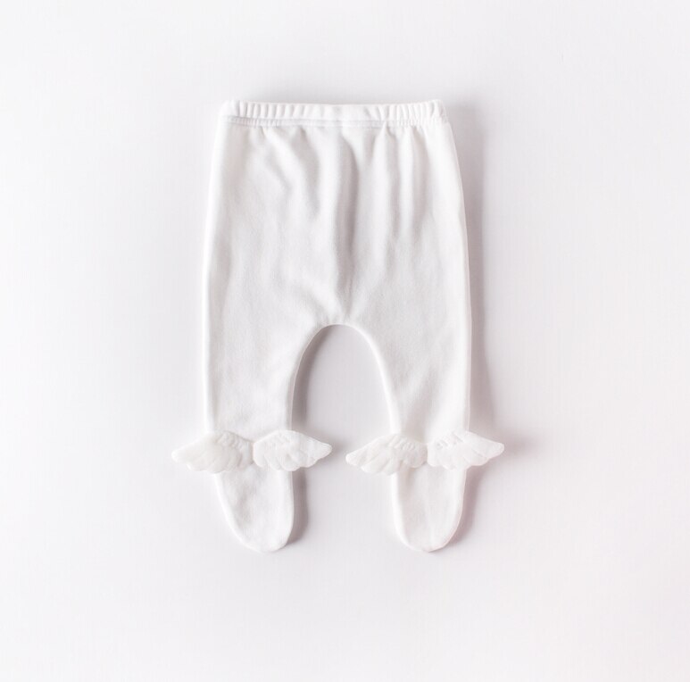 Winter Pasgeboren Baby Vleugels Panty Broek Jongens Meisjes Warm Knit Effen Kousen Bodem Baby Panty: WHITE / 12m