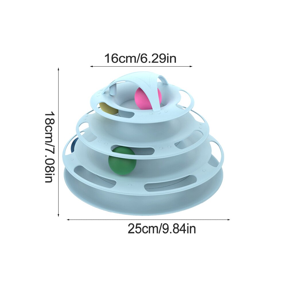 Cat Toy Pet Interactive Funny Track Cat Roller Toy 5 Layers Track Play Ball Cat Crazy Ball Disk Interactive Toy for IQ Traning