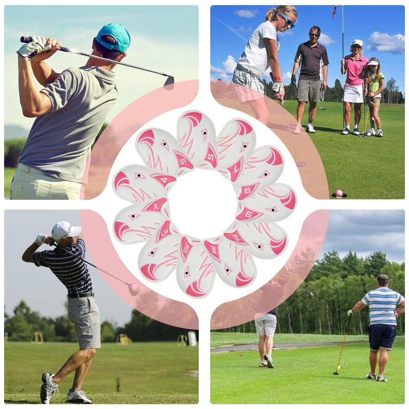 Eisen abdeckungen für Golfschläger Golf hybrid Kopf bedeckung 11 stücke Schutzschläger abdeckungen wasserdichte Golfschutz-Kopf bedeckung mit Nummer