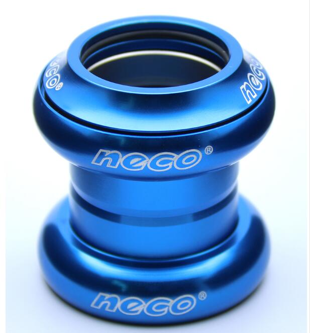 Neco-cascos de bicicleta sin rosca, cascos de bicicleta de carretera, con piñón fijo, taza externa 1, 1/8, 1.125 pulgadas, 34MM: Azul