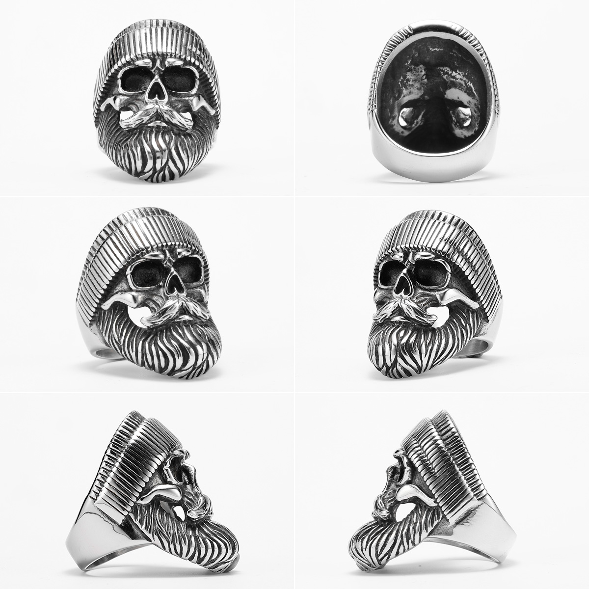 Anillos Hippie Skull Rider para hombre, joyería de acero inoxidable para mujer, Punk Retro, en Rock, accesorios de , , , Dropshiping