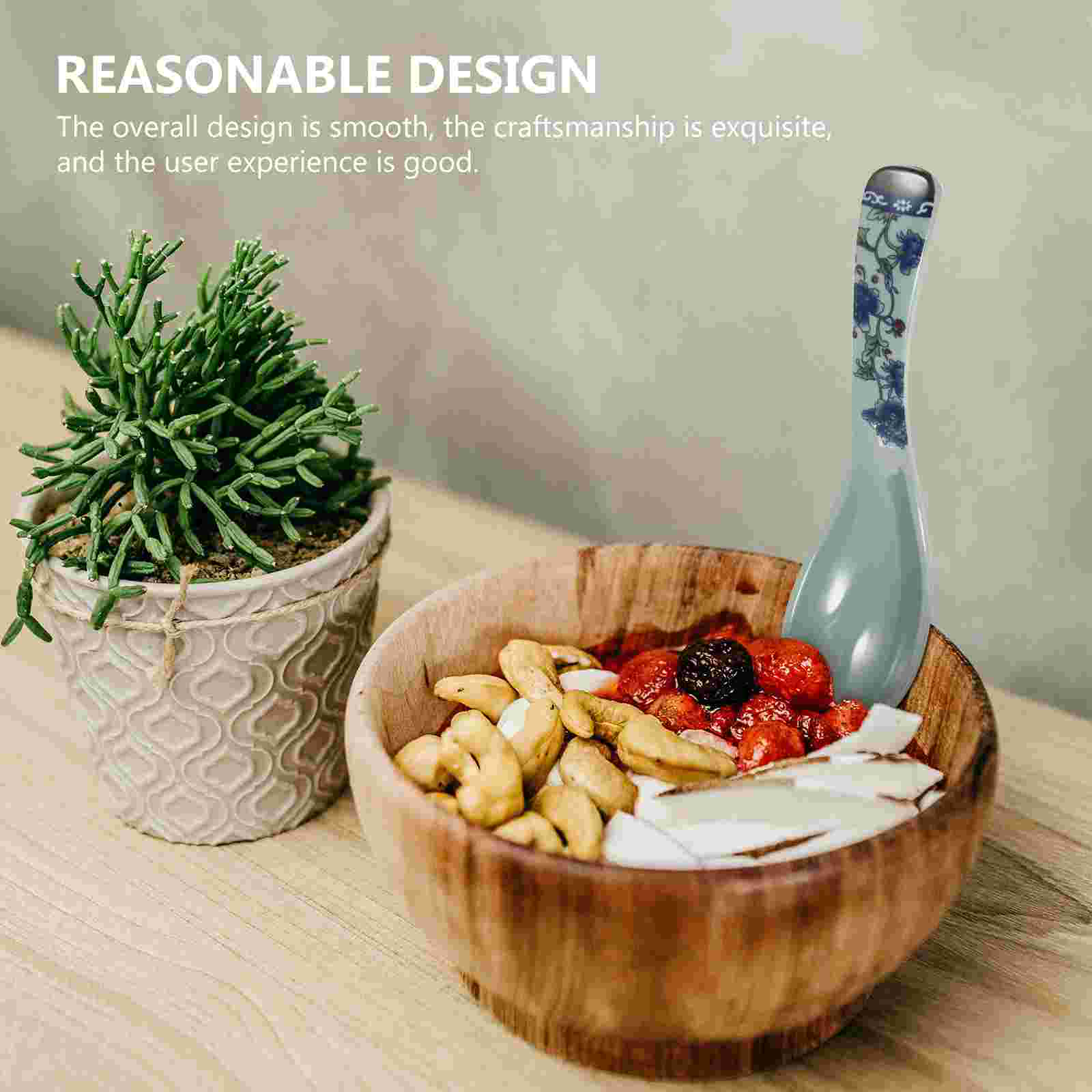 6pcs Spoons Porridge Spoon Melamine Spoon Breakfast Spoons for Friends Families Co-worker Lover