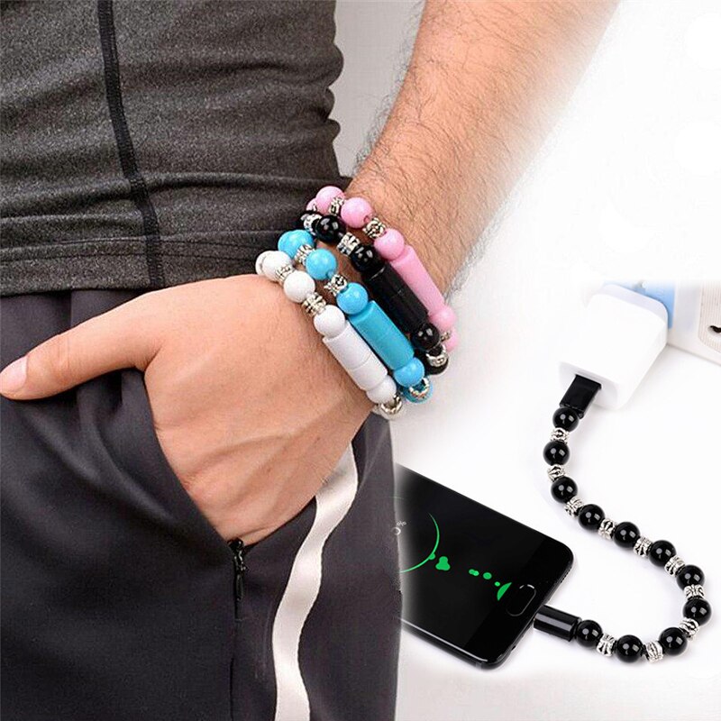 Bracelet de chargeur intelligent, bijoux, perles, poignet, USB, câble de données de charge Invisible, Compatible avec IPhone Type C Android