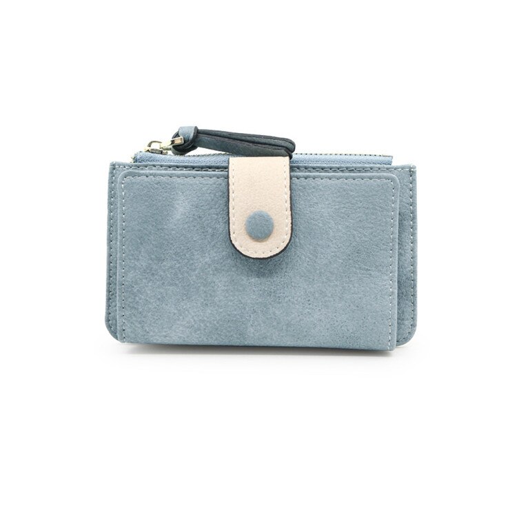 Læder nøgle pung kvinder bil nøgle pung multifunktion mønt pung clutch pung simpel kortholder nøgle taske: Blå