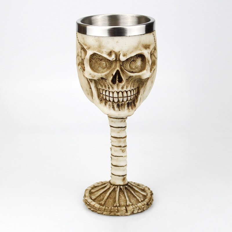Gothic Wine Goblet Contain Dragon Claw Viking Skeleton Retro Stainless Steel&amp;Resin Wine Glass BEST Halloween Bar Drinkware: 13