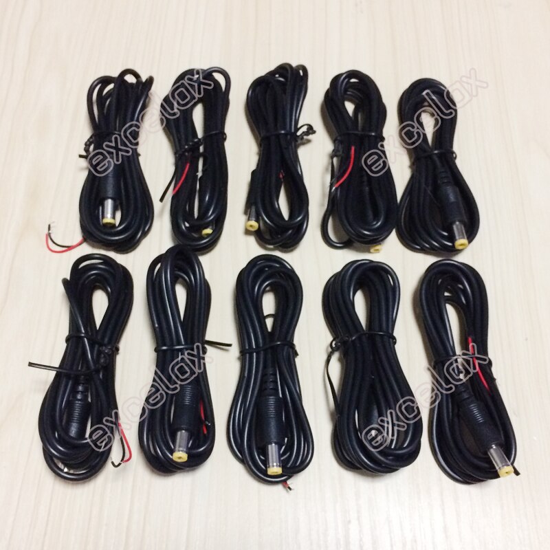 50PCS/Lot 150cm 5.5x2.1mm DC12V Power Supply Cable Male Jack Plug Connector CCTV Security Camera 1.5m 12V DC Power Lead Pigtail