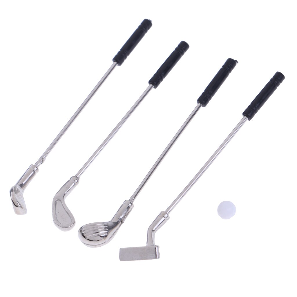 Miniature 5 Pieces Golf Kit For 1/12 Dollhouse Garden Life Scenes Room Items