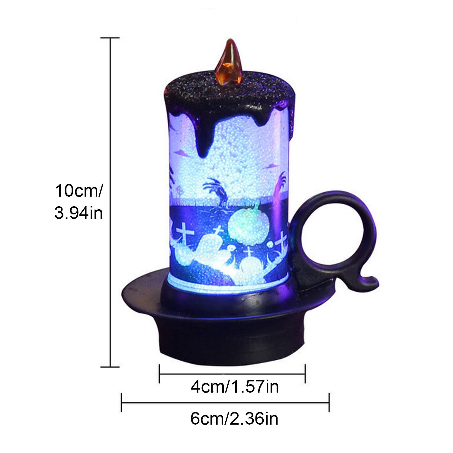 Halloween Led Kaars Licht Vlamloze Flickering Flashing Pompoen Heks Kaars Thee Licht Home Party Decoratie Lamp Willekeurige Kleur