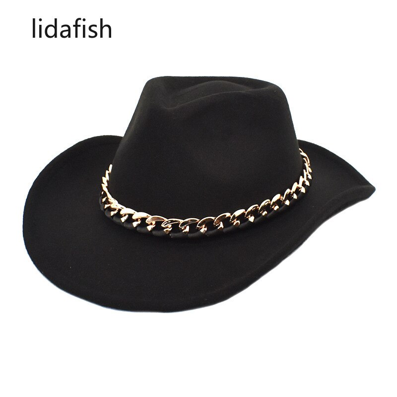 Lidafish Europese Amerikaanse Western Cowboy Hoed Vrouwen Mannen Wolvilt Jazz Hoed Outdoor Gentleman Sombrero Hombre Cap