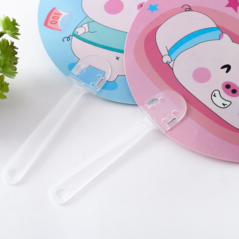 1 pièces Portable mignon dessin animé rond licorne léopard Cactus thème Fans en plastique été enfants main ventilateur fête d'anniversaire faveurs