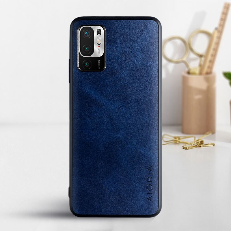 Telefoon Case Voor Xiaomi Poco M3 Pro 5G Coque Luxe Vintage Leather Skin Covers Voor Xiaomi Poco M3 Pro 5G Case Funda Capa: dark blue