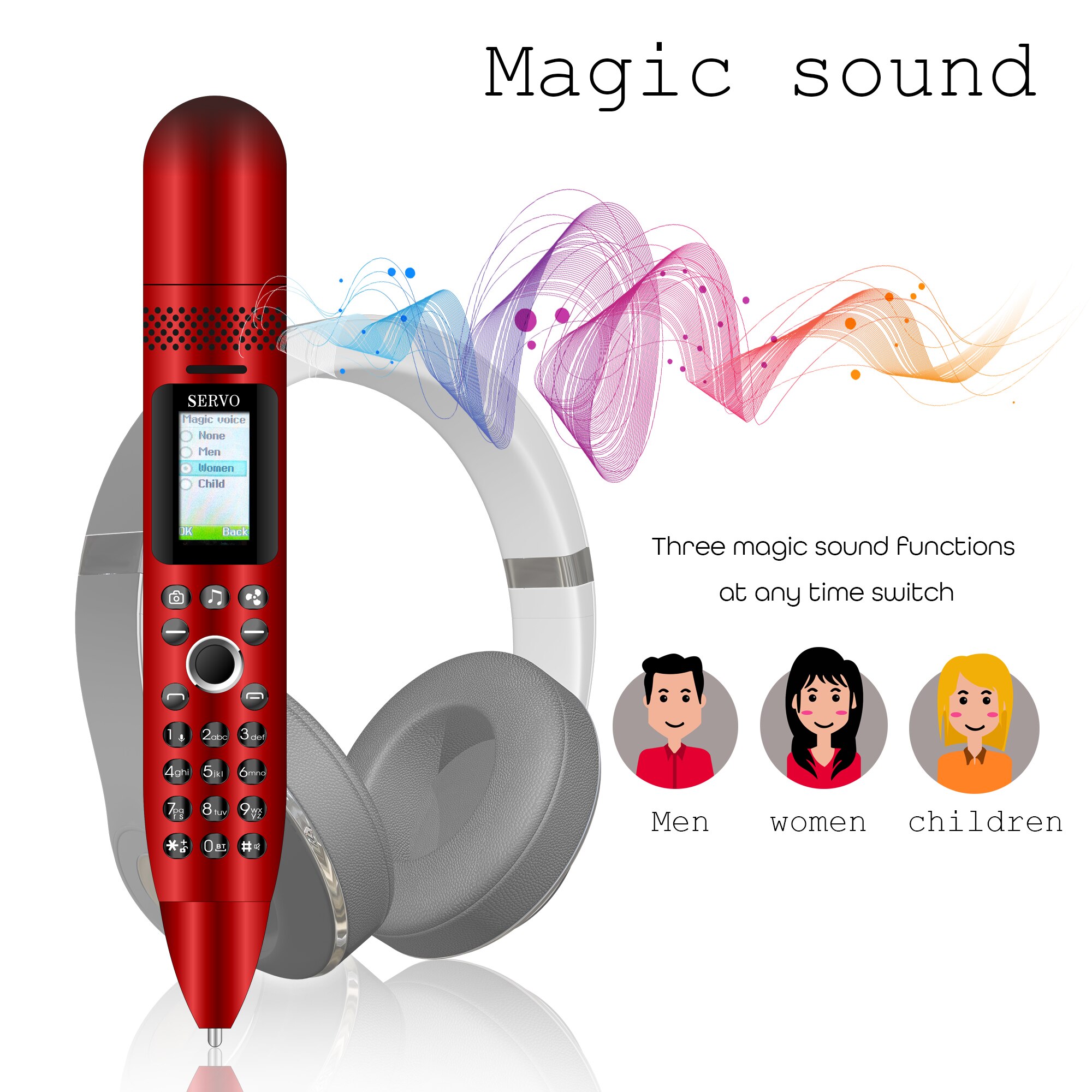 SERVO K08 Stift Mini Handy 0.96 "Tiny Bildschirm GSM Dual SIM Kamera Taschenlampe Bluetooth Dialer Handys mit Aufnahme stift