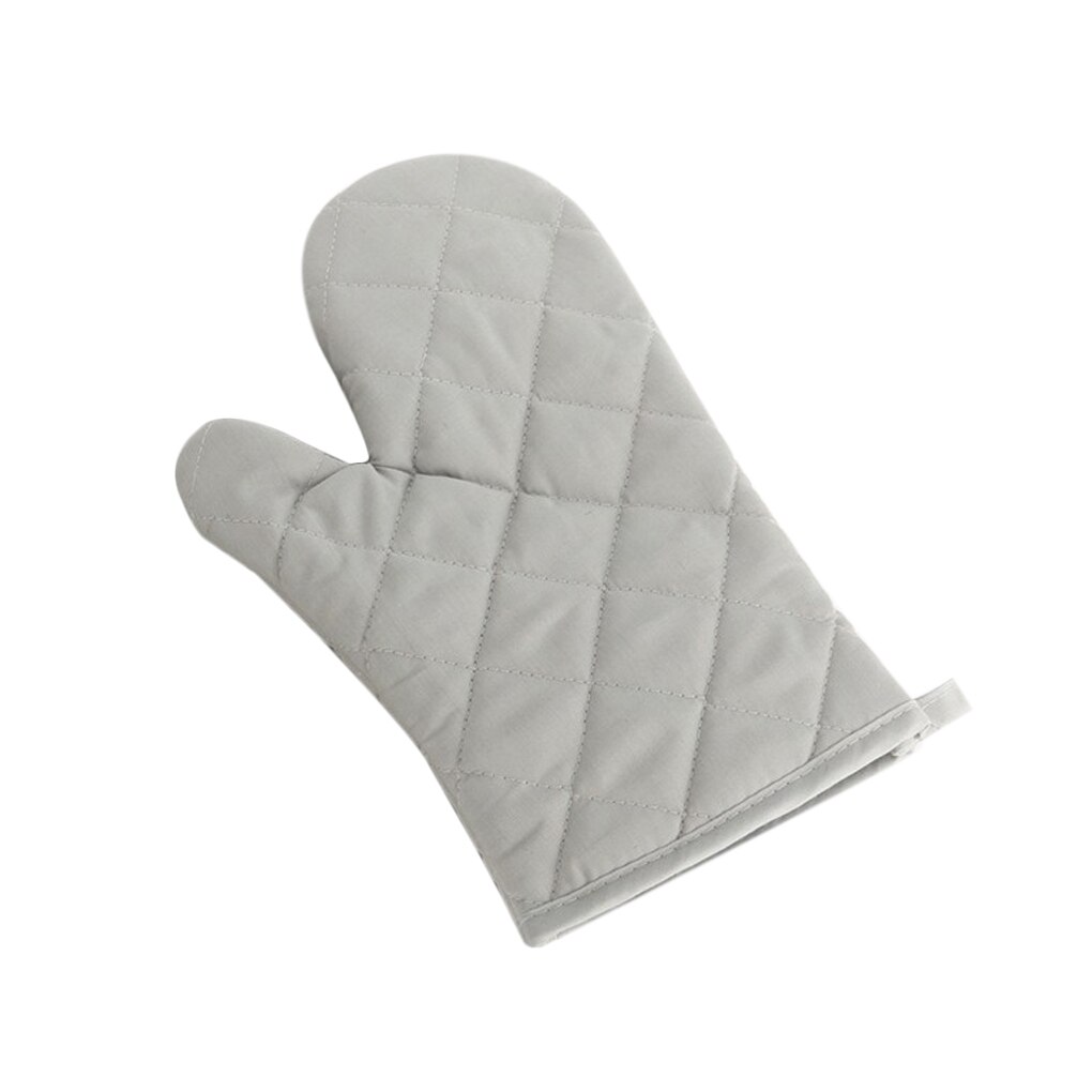 1PC High-temperature Thick Insulation Microwave Oven Gloves Kitchen Supplies Cotton Solid Oven Mitts: gray