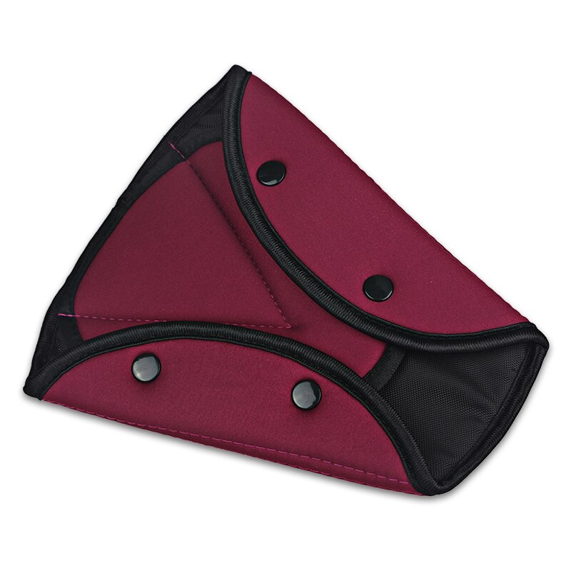 1pcs Car Safe Fit Seat Belt Adjuster Car Safety Belt Adjust Device Triangle Baby Child Protection Baby Safety For Baby: Dark Red