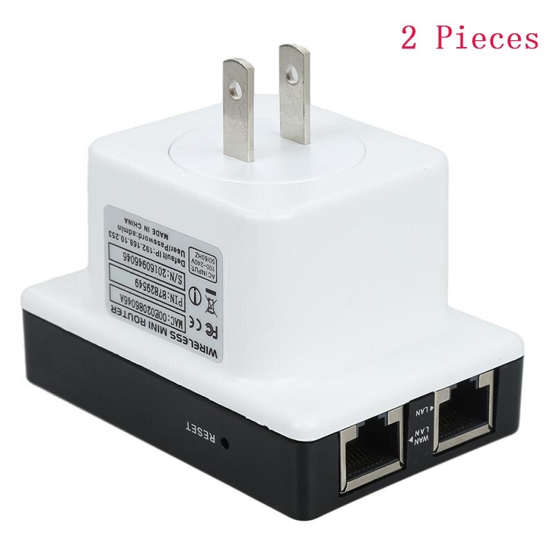 300Mbps Snelheid Draadloze Repeater Netwerk Wifi Signaal Range Extender Router Booster Draadloze Wifi Repeater Mini Router Automatisering: 2 pieces US Plug