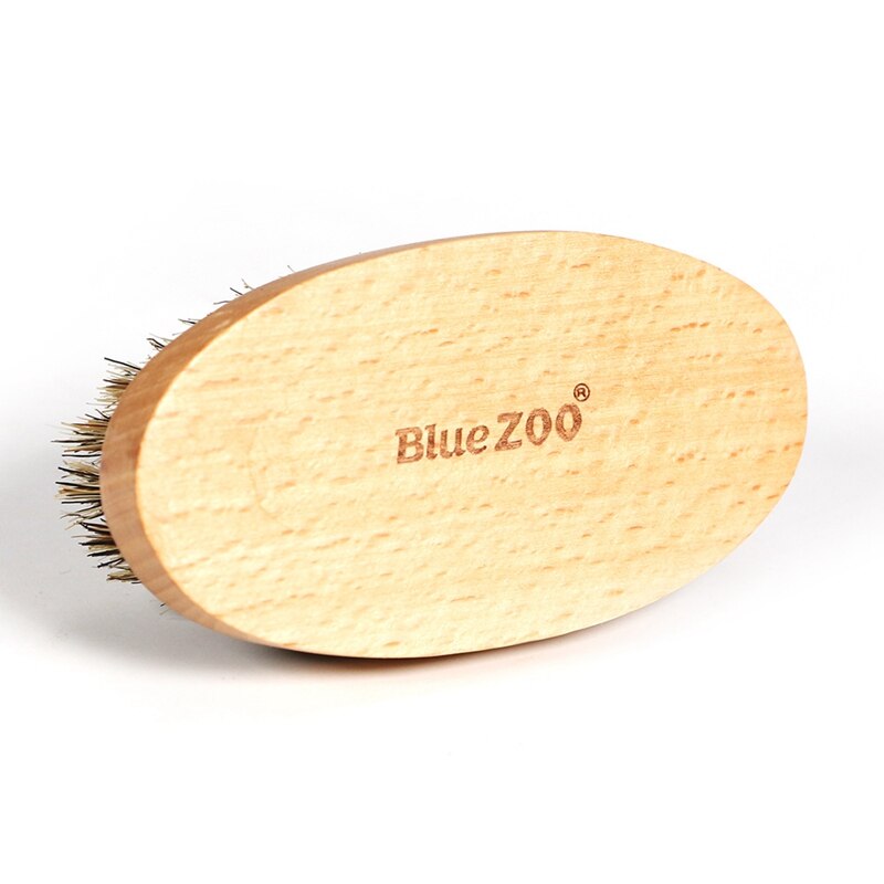 Bluezoo Men's Baard Borstel Varkenshaar Scheerkwast Mannelijke Facial Baard Schoonmaken Tool