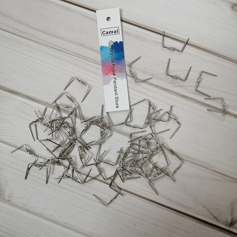 Camal lot de 100 connecteurs à broches torsadées en forme de m, couleur chrome, pour prisme en cristal, lampe, lustre 14mm suspension, bricolage