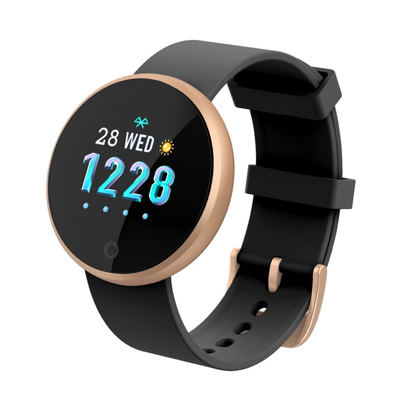 SKMEI Women's Smartwatch - Heart Rate & Period Tracker, Waterproof, PU Band, 450+ mAh Battery: Gold