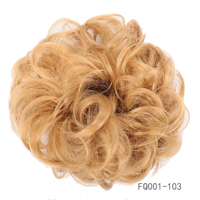 LVHAN Women's Curly Chignon With Elastic Rubber Band Synthetic Scrunchie Wrap Hair Messy Bun Hairpieces: FQ001-103