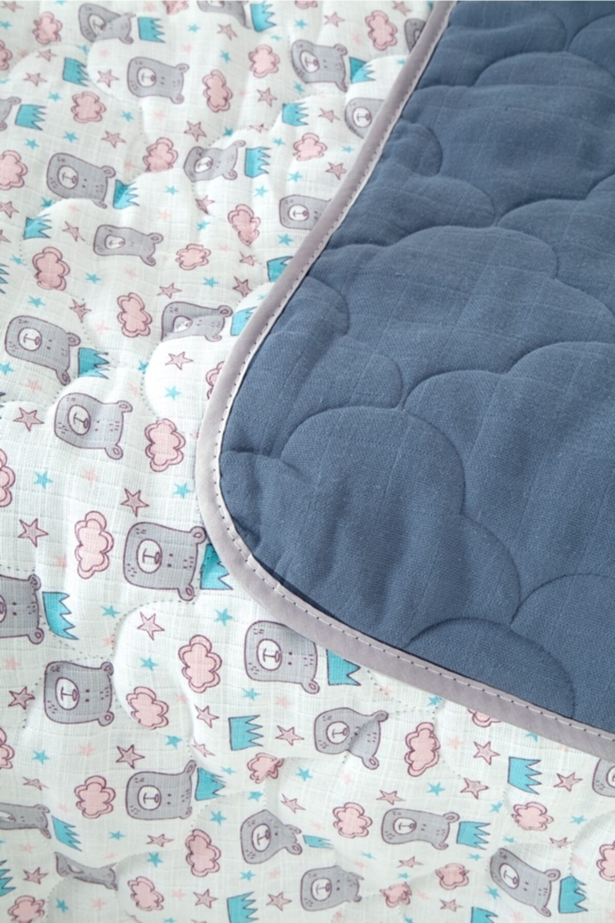 Double Sided Muslin Quilt Filled Quilted Baby Blanket
