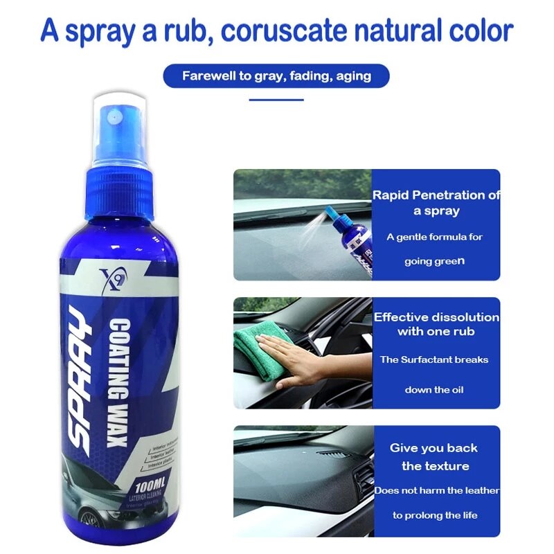100Ml Auto Interieur Plastic Dashboard Coating Waxen Interieur Leer Gewijd Opknappen Agent Cleaner Auto Accessoires