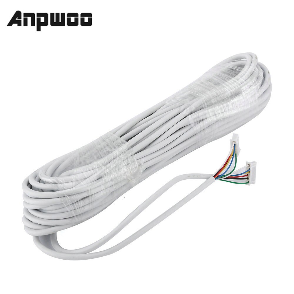 Appwoo 15M 2.54*6P 6 Draad Kabel Voor Video Intercom Kleur Video Deurtelefoon Deurbel Bedraad Intercom kabel