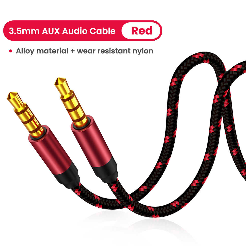 3.5Mm 1/2/3M Aux Audio Verlengkabel 3.5Mm Jack Male Naar Male Audio Adapter extra Kabel Voor Headhone Computer Auto Luidsprekers: Red / 1m