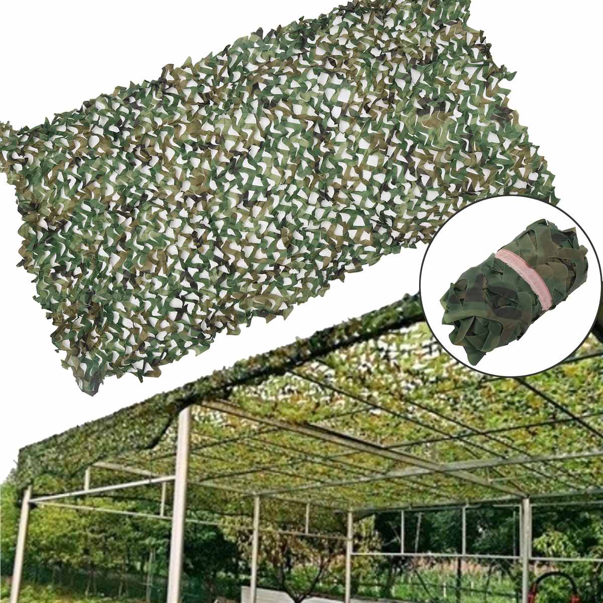 Camping Camo Net 2x1m 3x1.5m 4x2m 5X3m Woodland Jungle Camouflage Net Hunting Shooting Fishing Shelter Hide Netting