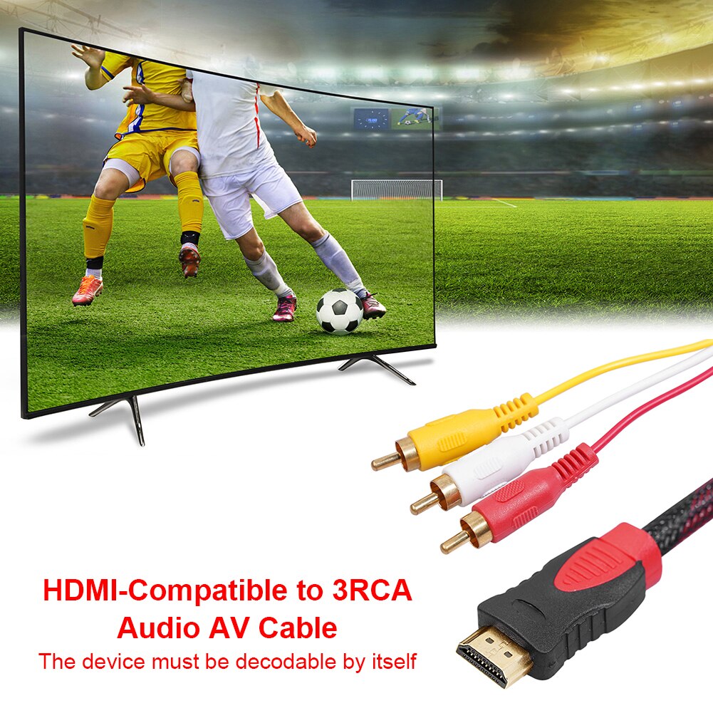 SCART to 3 RCA Phono Adapter 1080p HDMI compatible S-video to 3 RCA AV audio cable for projector/DVD/TV audio connector