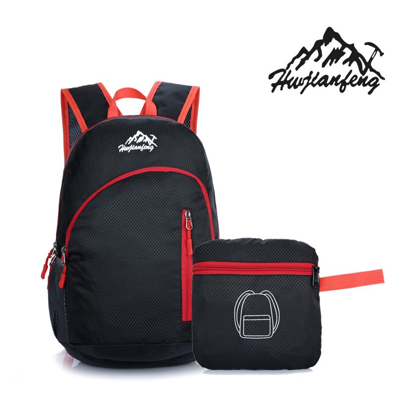 20l grote waterdichte rugzakken, bergbeklimmerstas, reistassen voor dames, rugzakken voor heren, opvouwbare sporttassen: Zwarte kleur