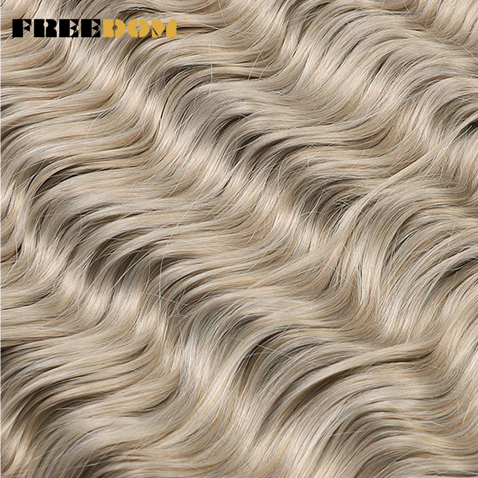 Syntetiske løse dybe bølger fletninger med hårextensions 24 cm dyb krøllet twist hæklet fletning med ombre blond brunt anna hår