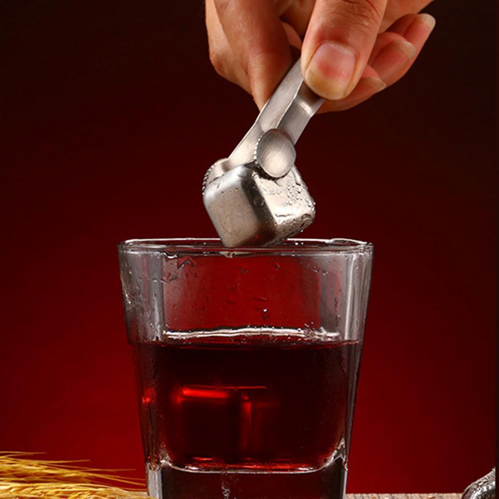 Stainless Steel Square Quick-frozen Ice Cubes Stones Whiskey Drink Beer Cooler Wine Cooling Cube Chilling Rock Party Bar Tool