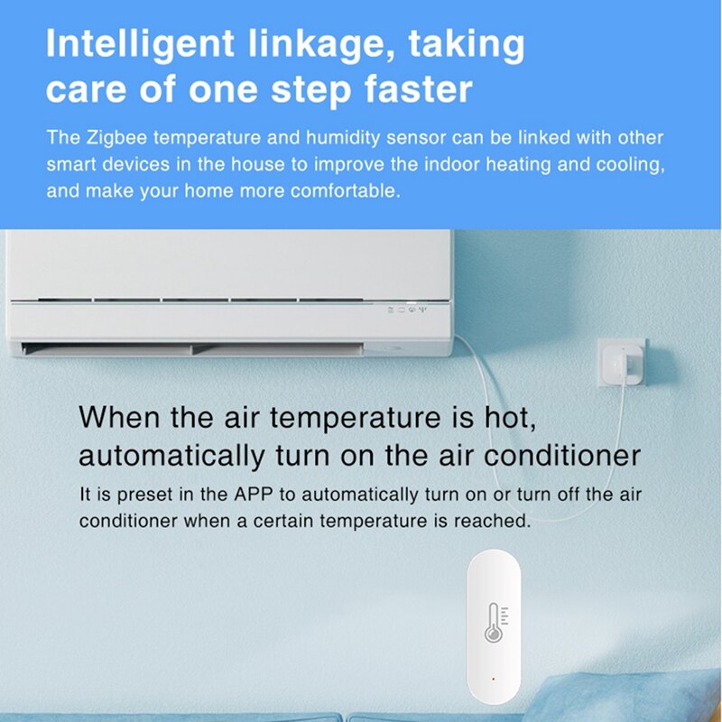 Tuya Zigbee Temperature and Humidity Sensor Smart Home Detector Smart Linkage Support Alexa Google Assistant